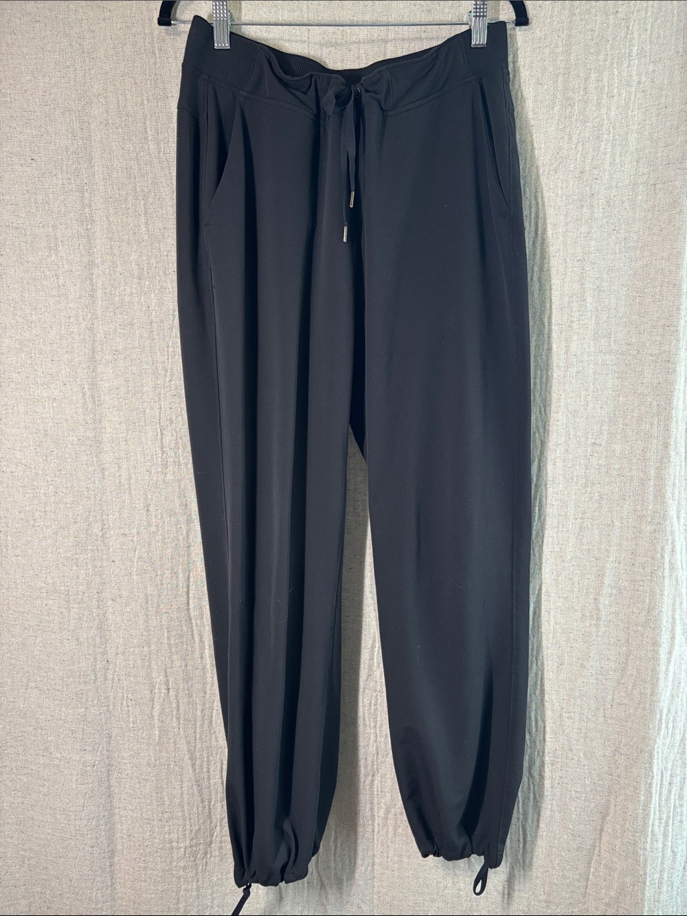 Athleta Black Drawstring Ankle-Tie Joggers